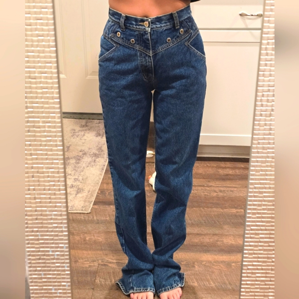 VINTAGE Lawman Western Jeans Womens Juniors Size 7 High Waist
